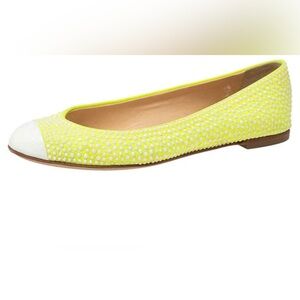 Giuseppe Zanotti Green Glitter Crystal Embellished Ballet Flats Size 40  NEW